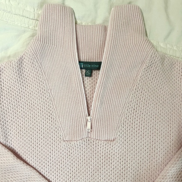 Title Nine pink half zip crew neck/ sweater - Picture 3 of 4